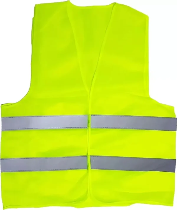 Chaleco AMARILLO Poliester - Ventilado con 2 bandas reflectivas en toda la circunsferencia -- Presentacion Pack