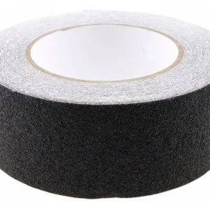 Cinta antideslizante, color negra, rollo de 25mm x 18mts, presentación caja por 40 rollos
