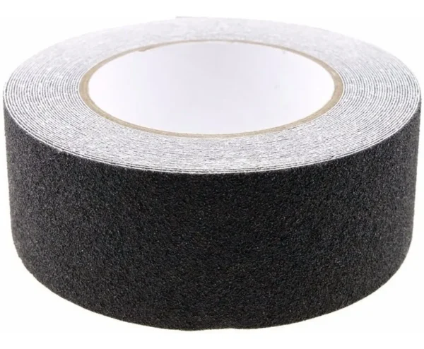 Cinta antideslizante, color negra, rollo de 25mm x 18mts, presentación caja por 40 rollos
