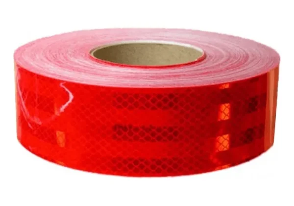 ROLLO CINTA REFLECTIVA VEHICULAR ROJA 7.50 CM X 20 MTS