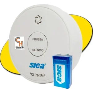 Detector de humo SICA , Con Bateria de 9V INCLUIDA - CERTIFICADO, Caja x 10