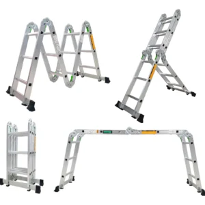 Escalera de aluminio 12 escalones 3,65 Mts - 4 x 3-- - Longitud Apertura simple: 3,65 mts - Longitud de apertura ?po ?jera: 1,76 MTS - Espesor 1,2 MM