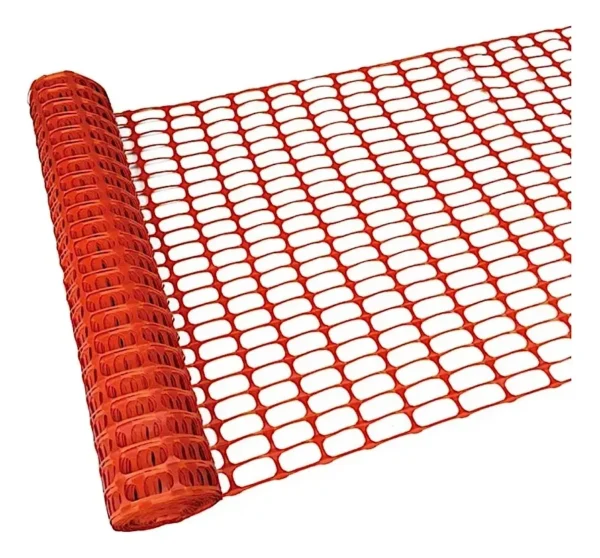Malla Reculada Naranja TRAMA GRUESA- Rollo de 1 mts de alto - 40 mts de largo - Rollo para vallado y señalizacion, Resistente, alta duracion,calidad aprobada, proteccion UV