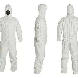 Mameluco SPP5 Blanco Descartable con capucha, color Blanco, cierre a cremallera, manga elastizada, tela no tejida Spondbond Talle - XL/ XXL