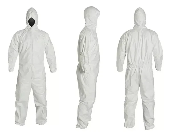 Mameluco SPP5 Blanco Descartable con capucha, color Blanco, cierre a cremallera, manga elastizada, tela no tejida Spondbond Talle - XL/ XXL